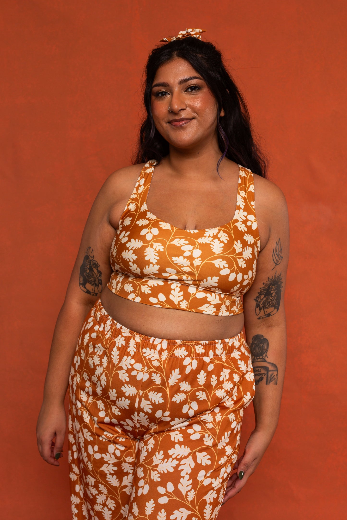 Autumn Leaf Longline Sports Bra