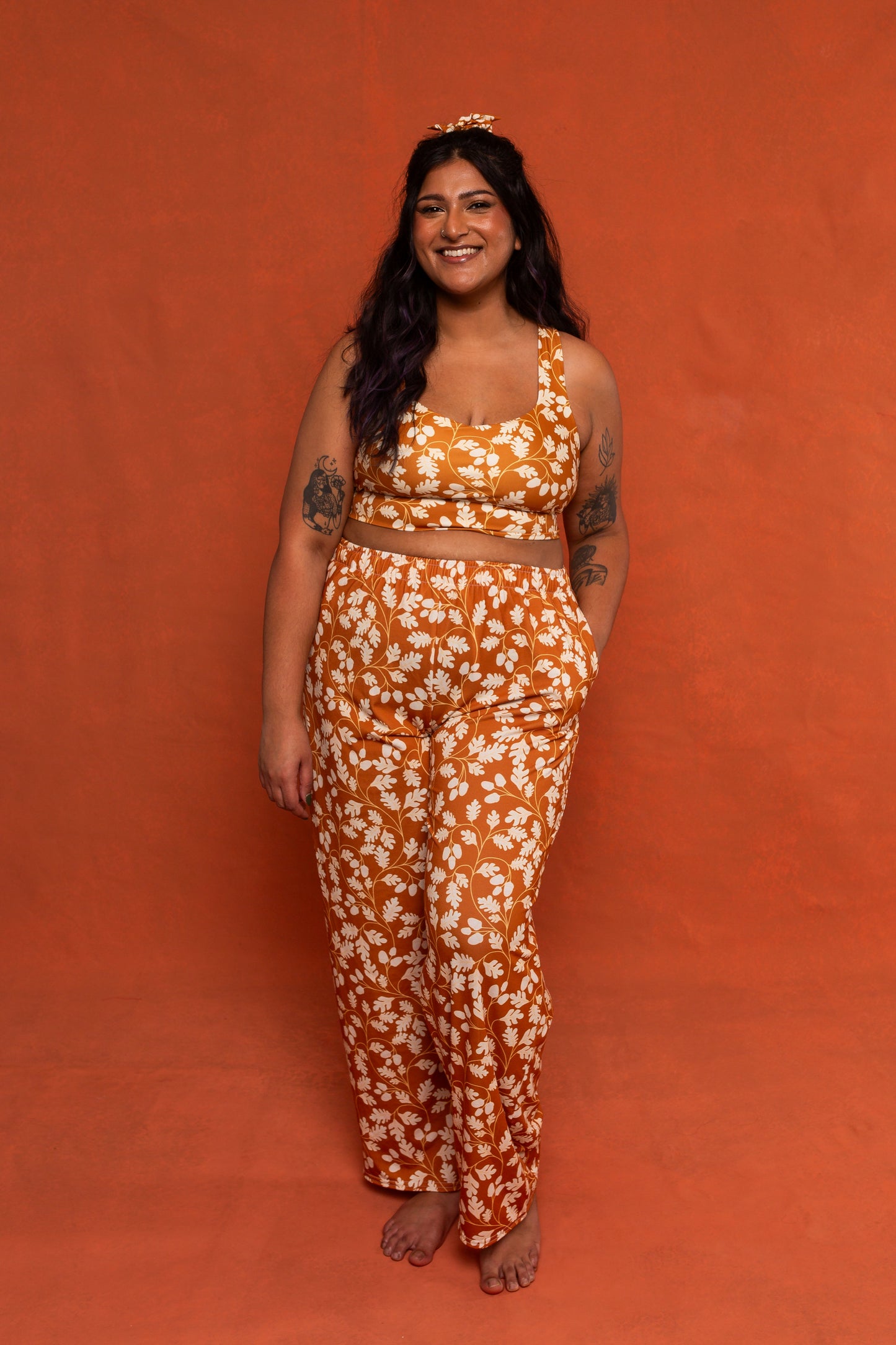 Autumn Leaf Wide Leg Trousers