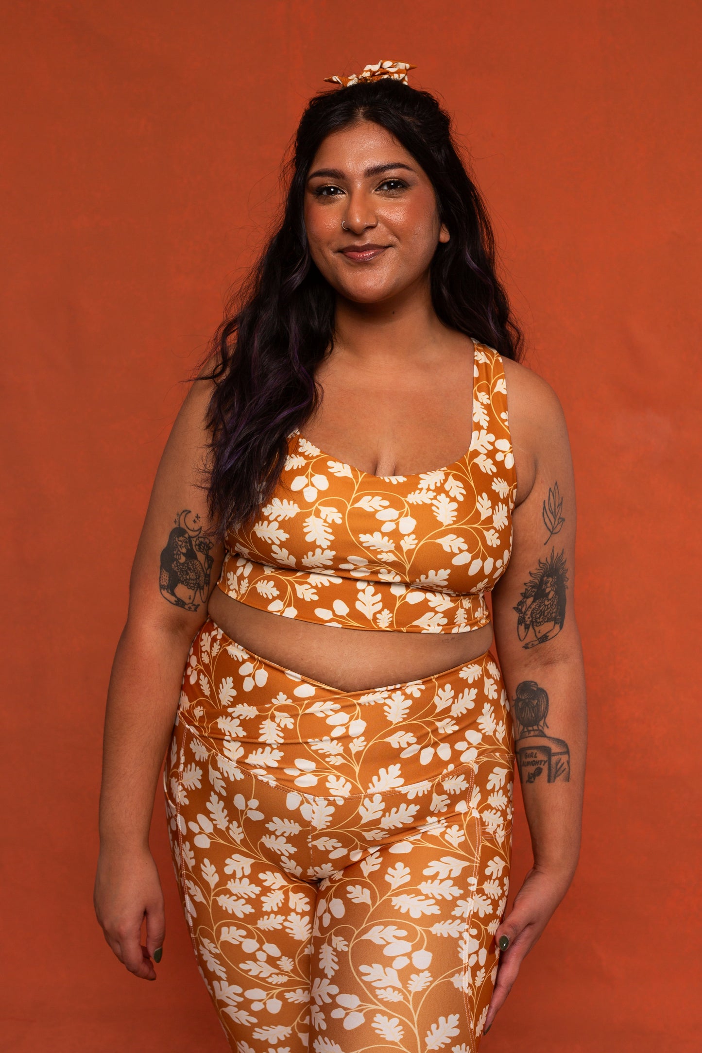 Autumn Leaf Longline Sports Bra