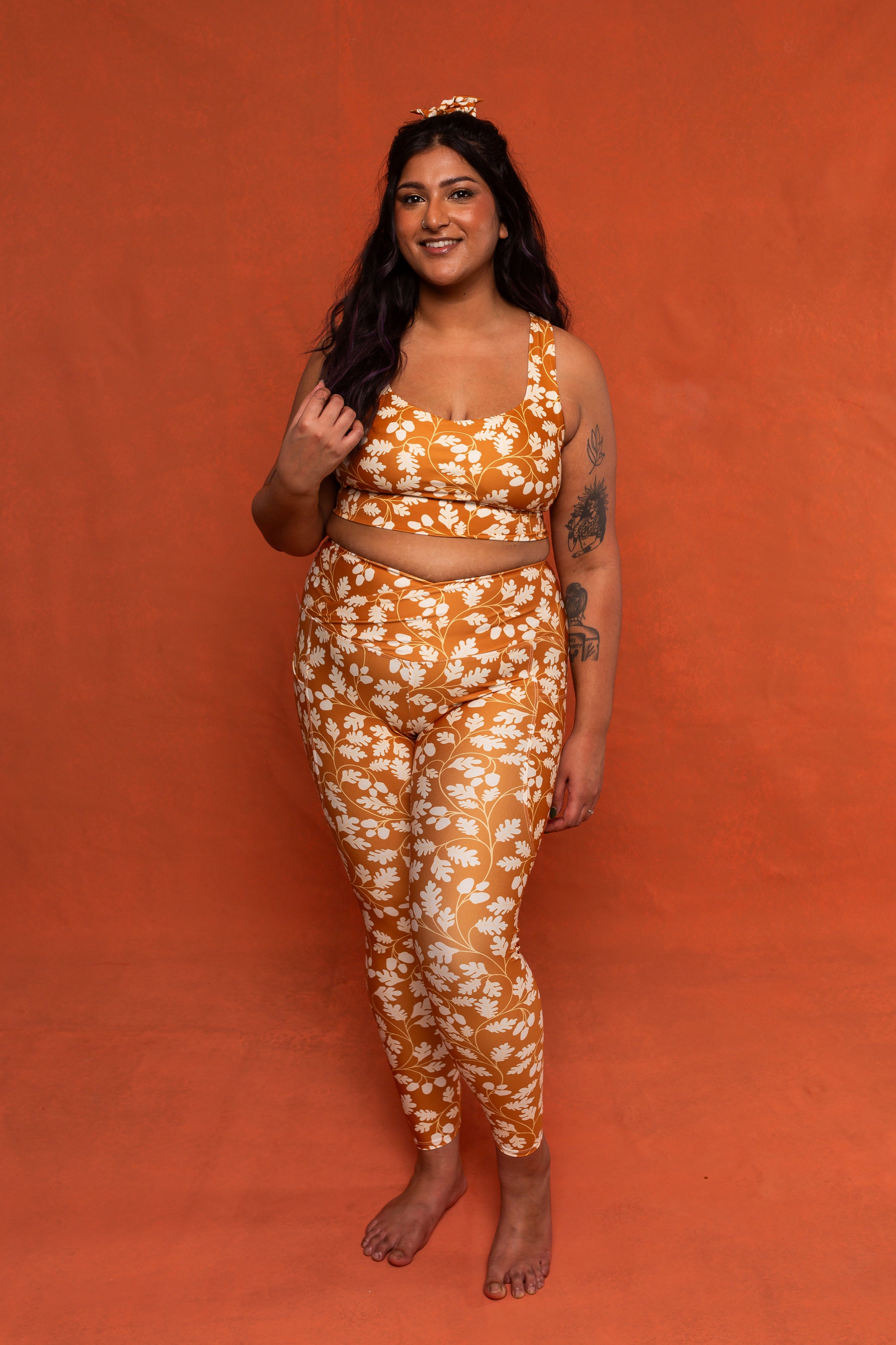 Autumn Leaf Recycled Crossover Leggings