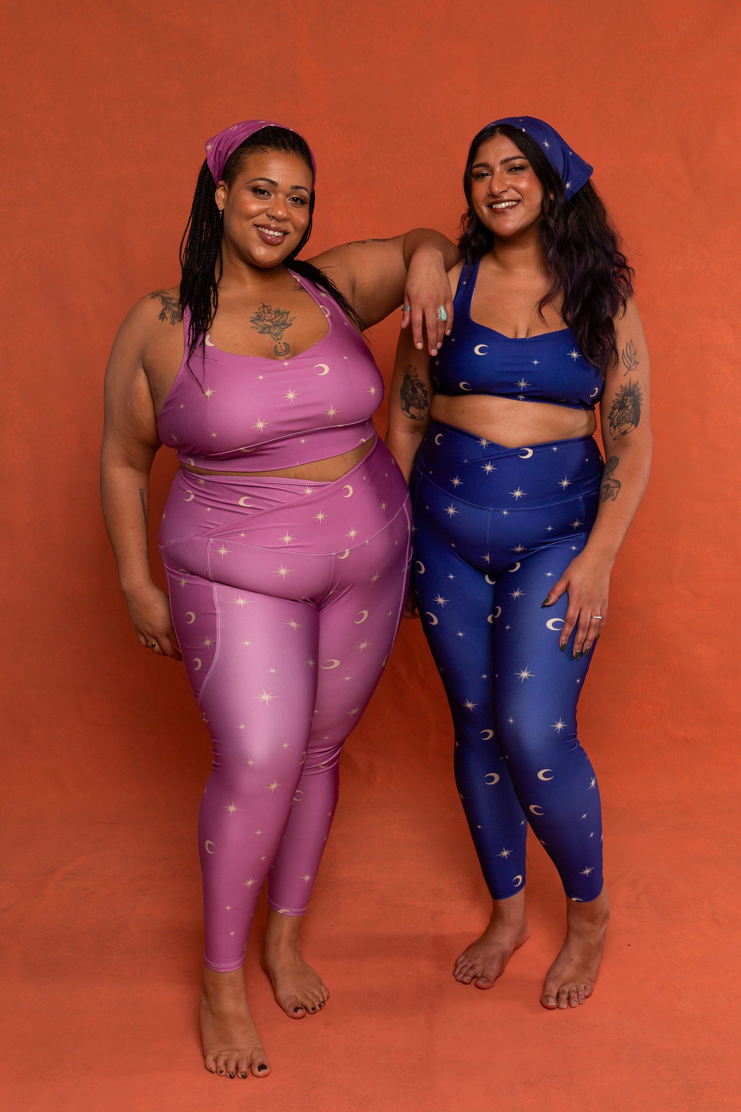 Celestial Print Crossover Recycled Leggings