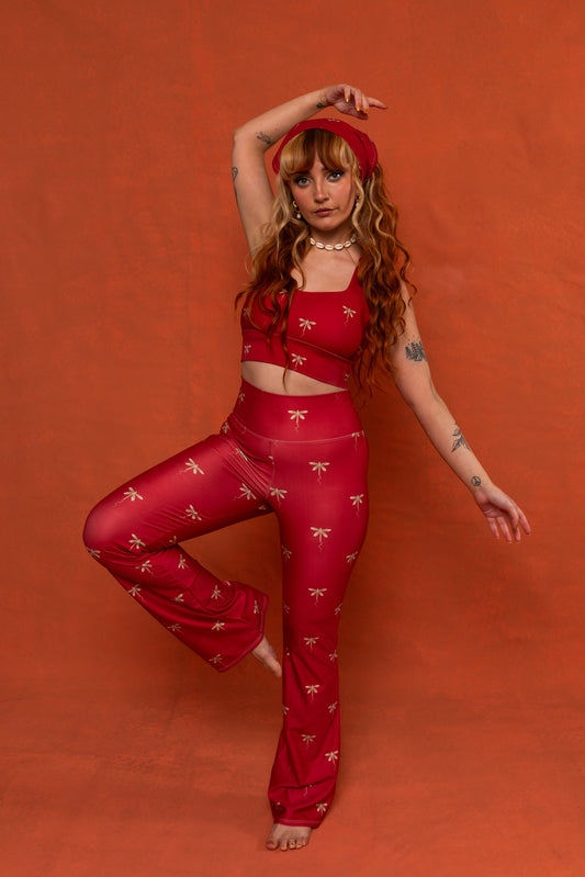 Dragonfly Print Flared Leggings Bundle