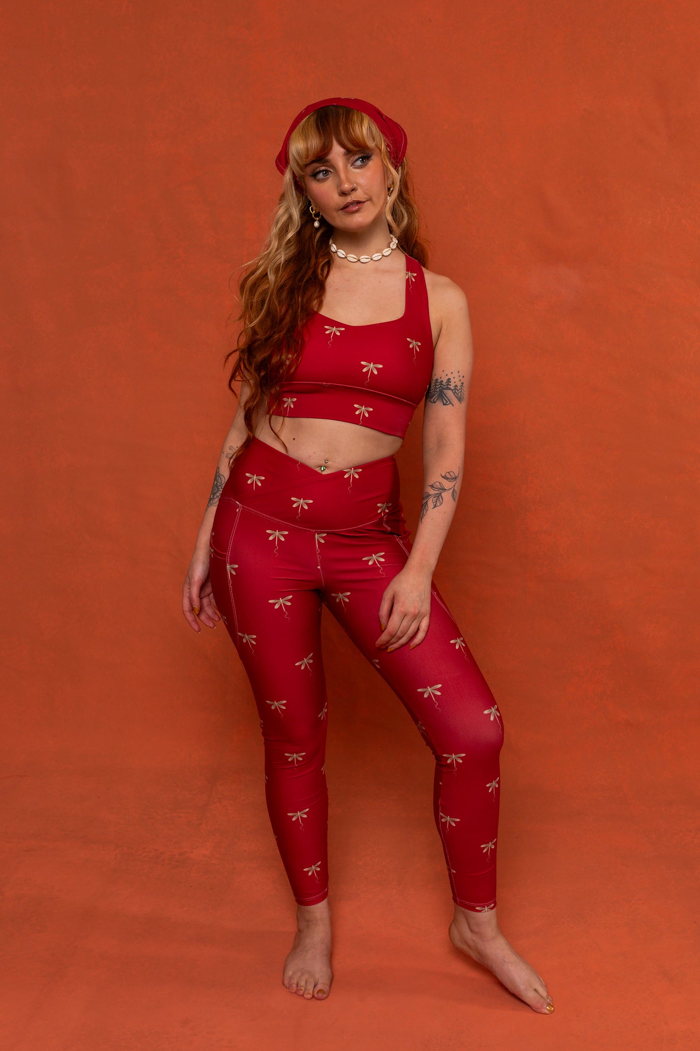 Dragonfly Print Crossover Leggings Bundle