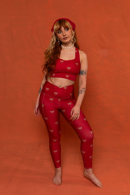Dragonfly Print Crossover Leggings Bundle