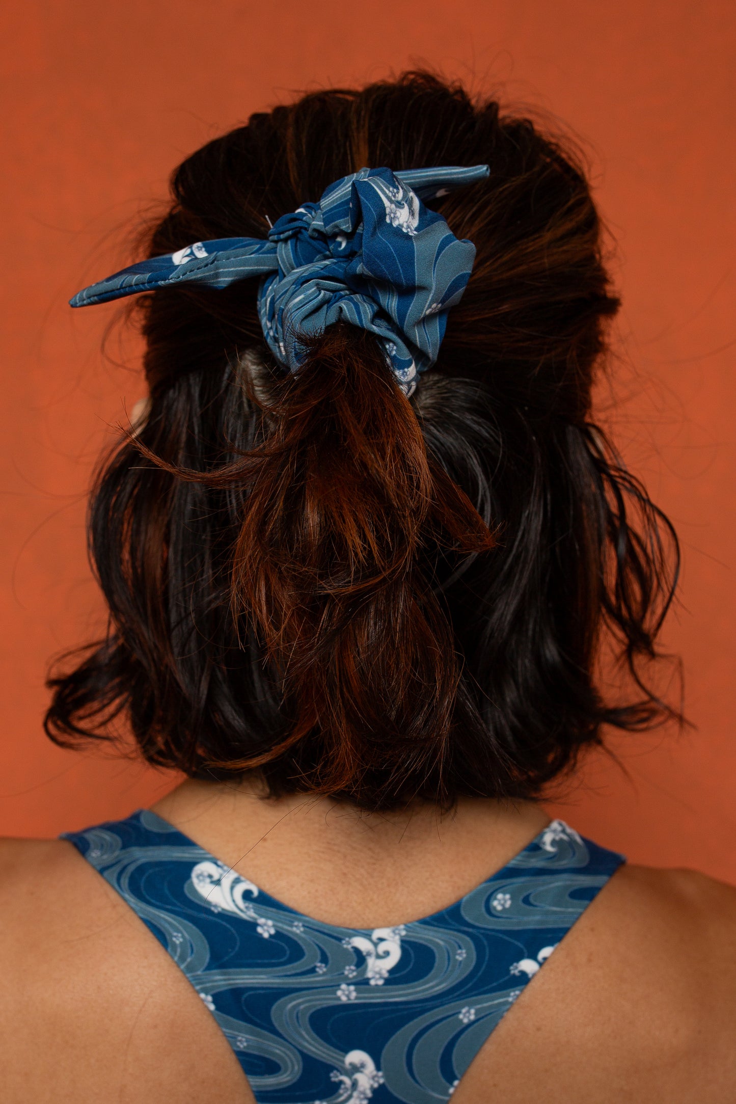 Waves Print Recycled Scrunchie