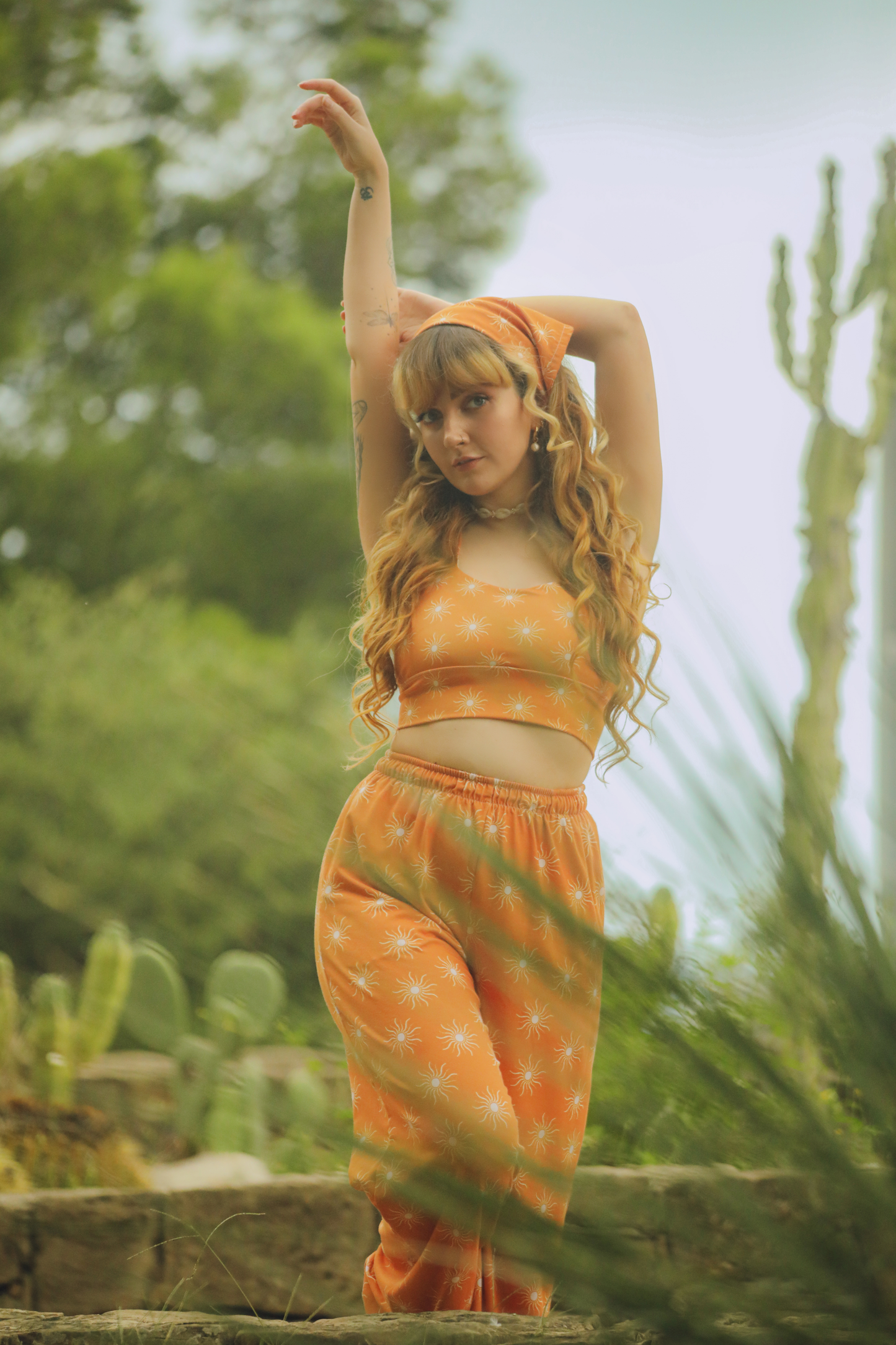 Sun Print Longline Sports Bra