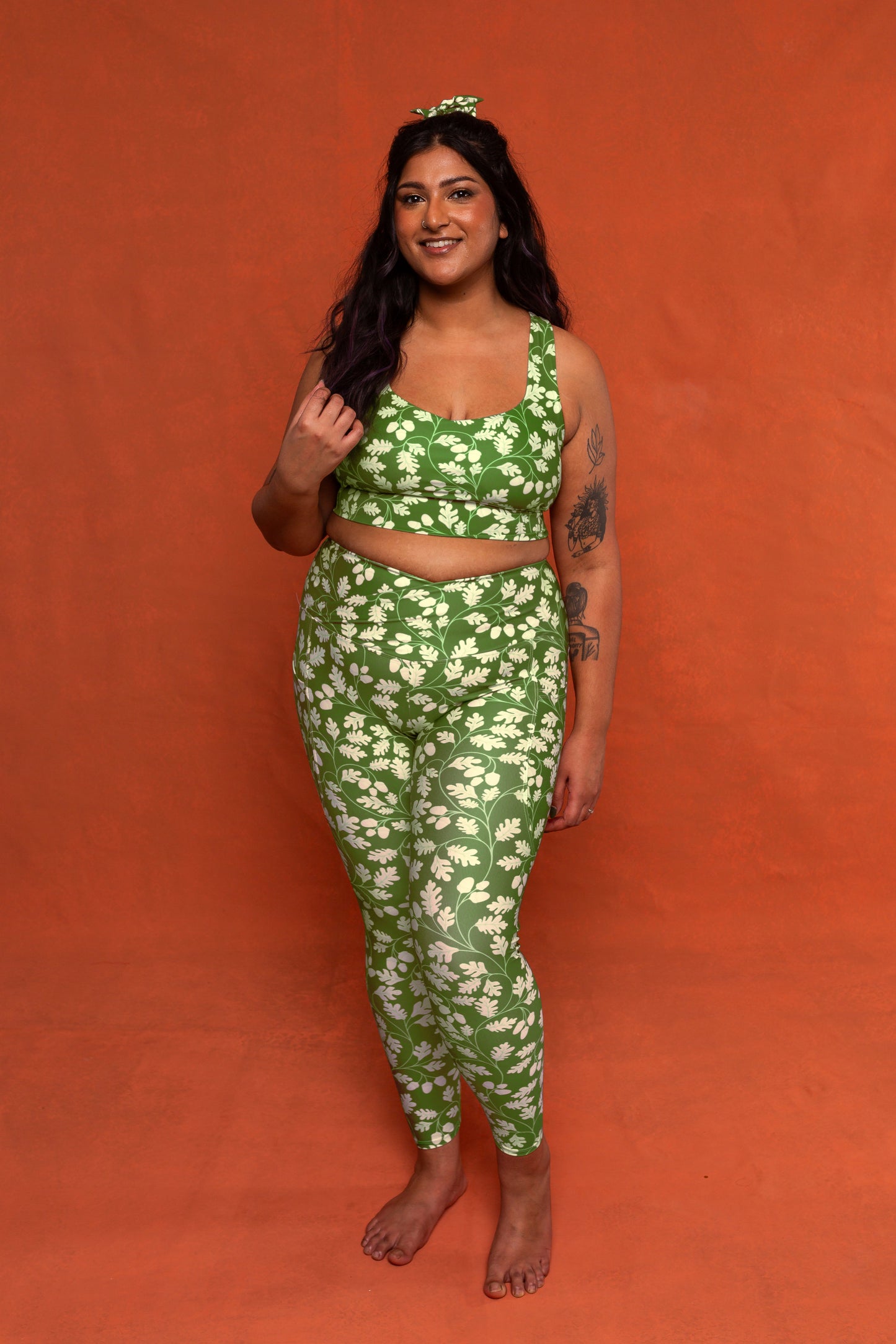Autumn Leaf Recycled Crossover Leggings