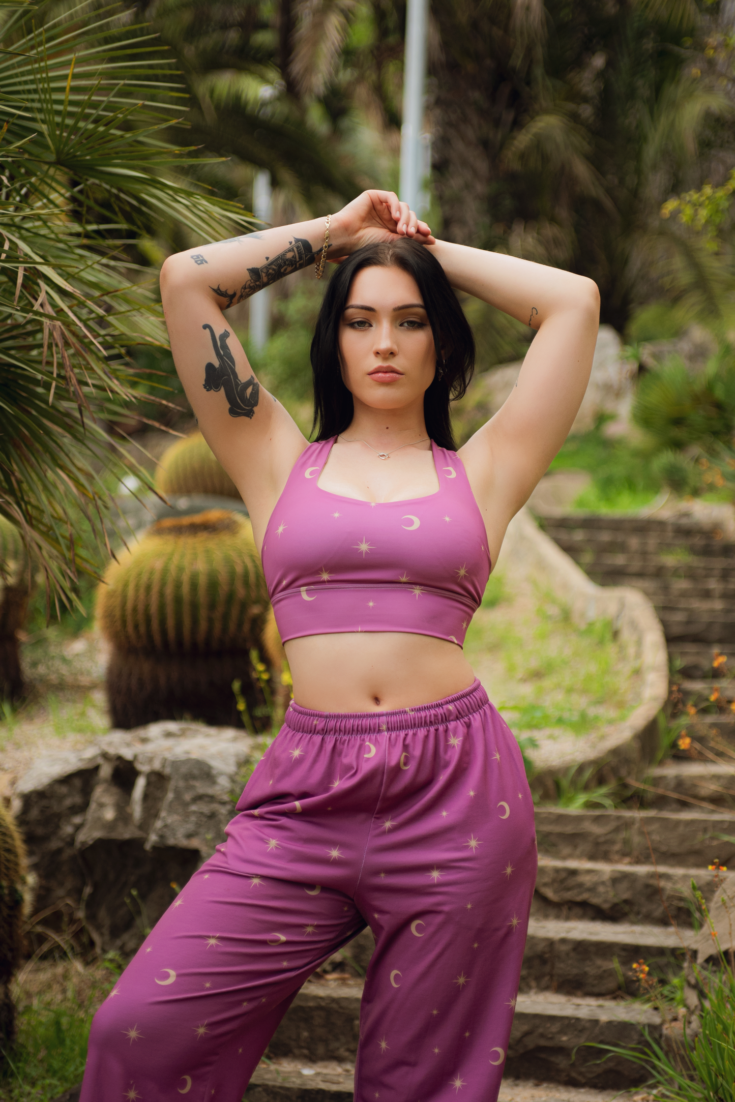 Celestial Print Longline Sports Bra