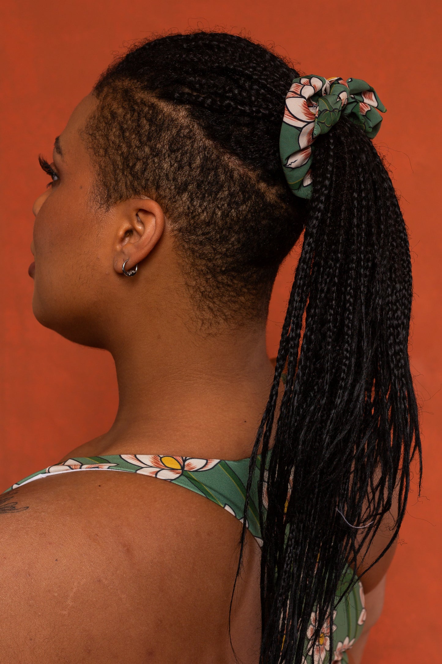 Lotus Print Recycled Scrunchie