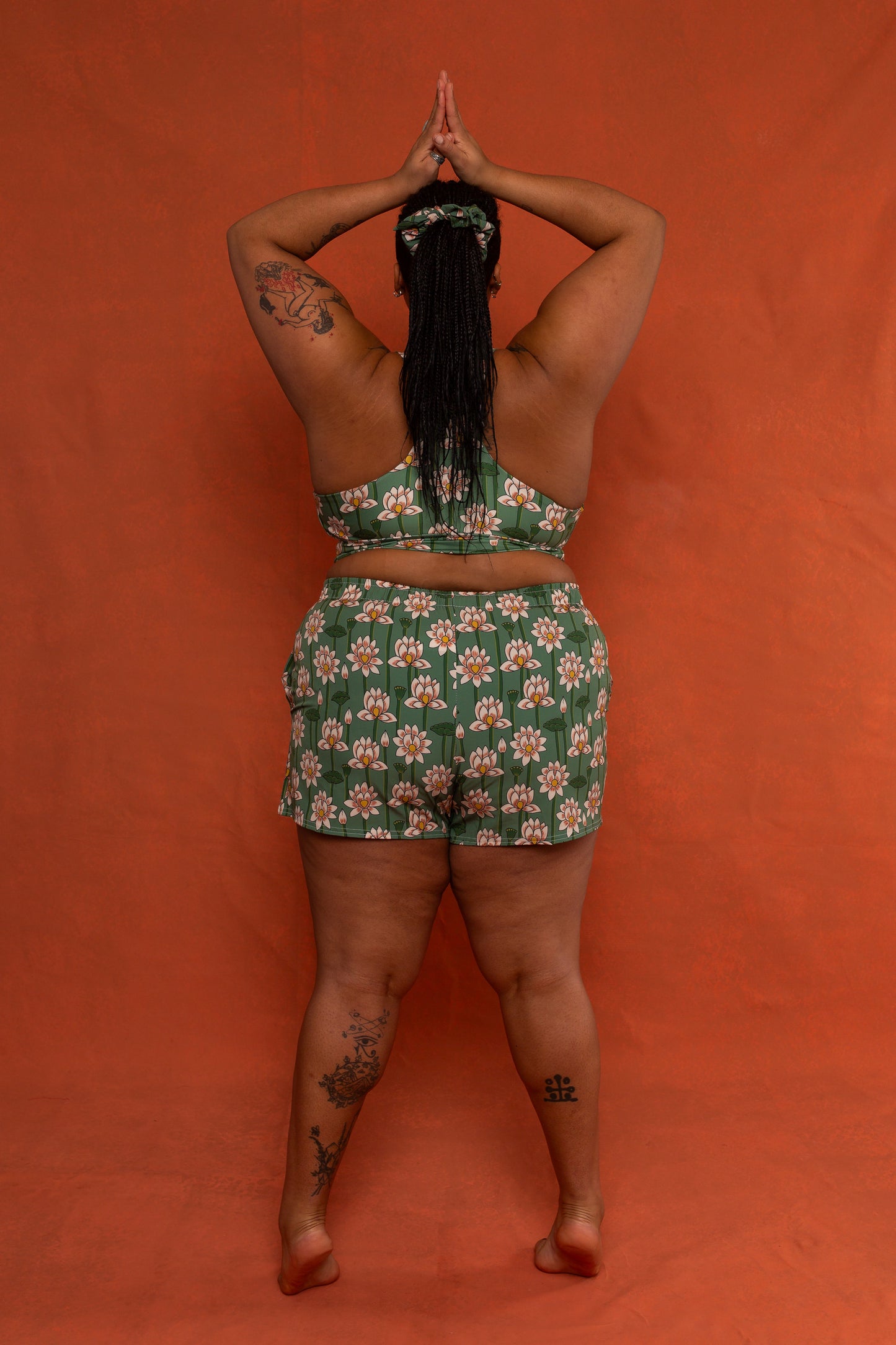 Lotus Print Recycled Shorts