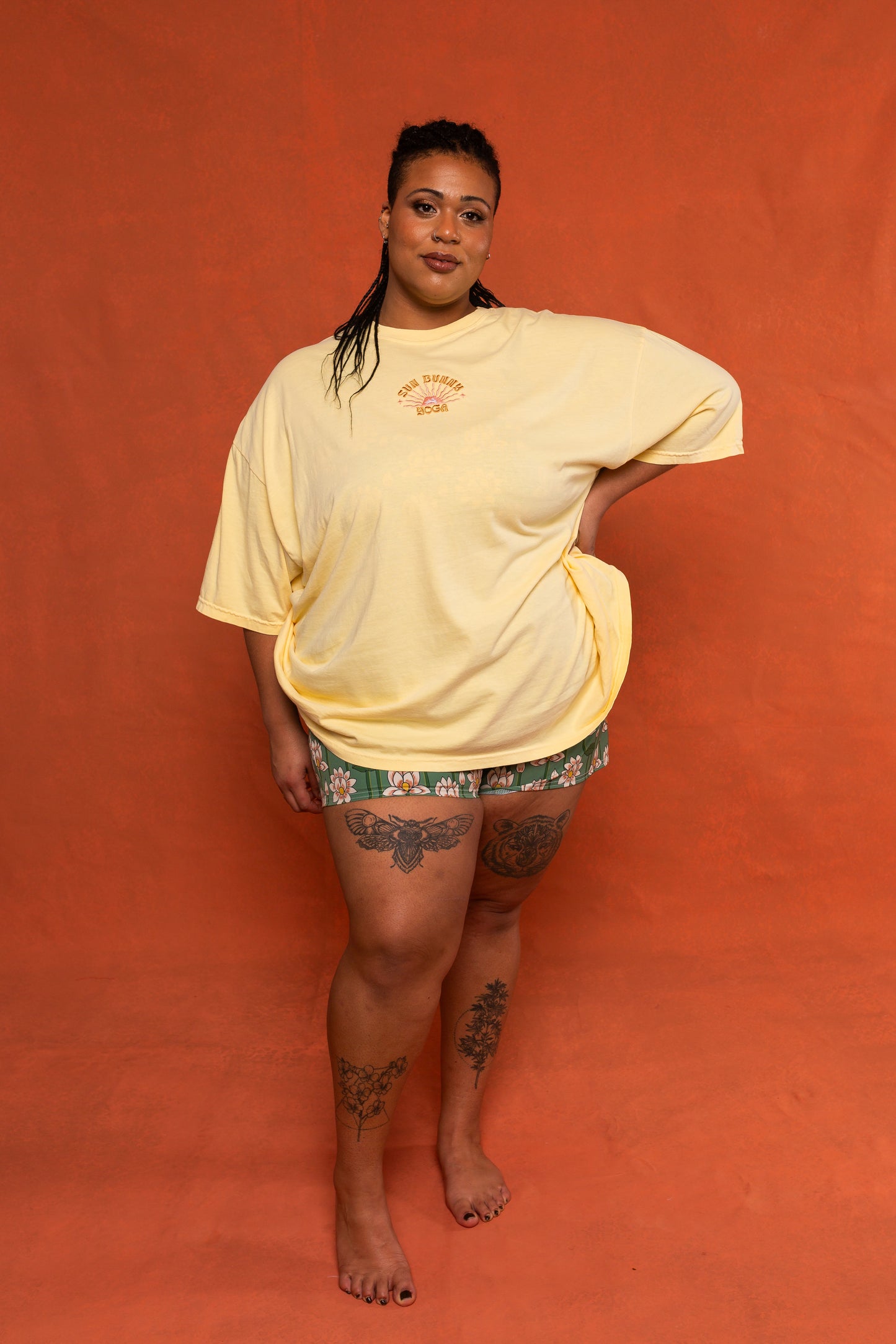 Lotus Print Recycled Shorts
