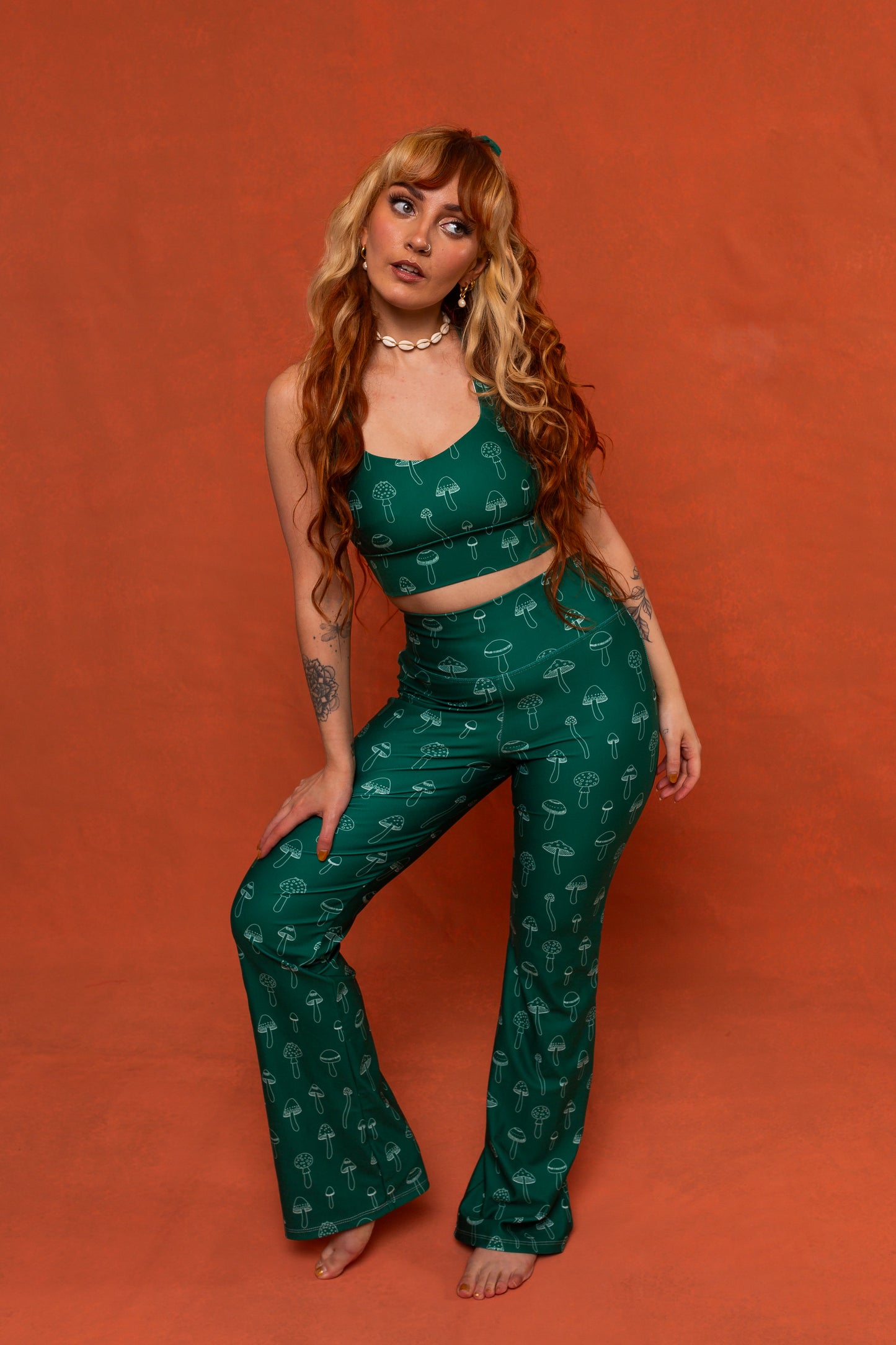 Mushroom Recycled Flare Leggings