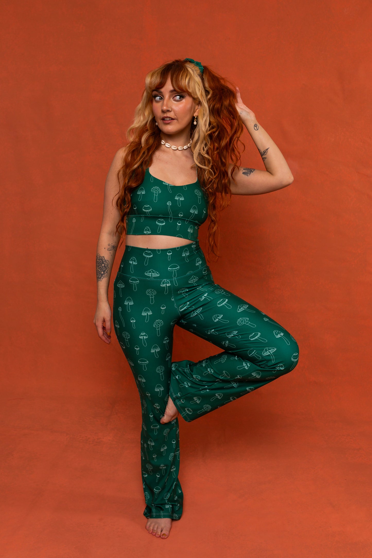 Mushroom Recycled Flare Leggings