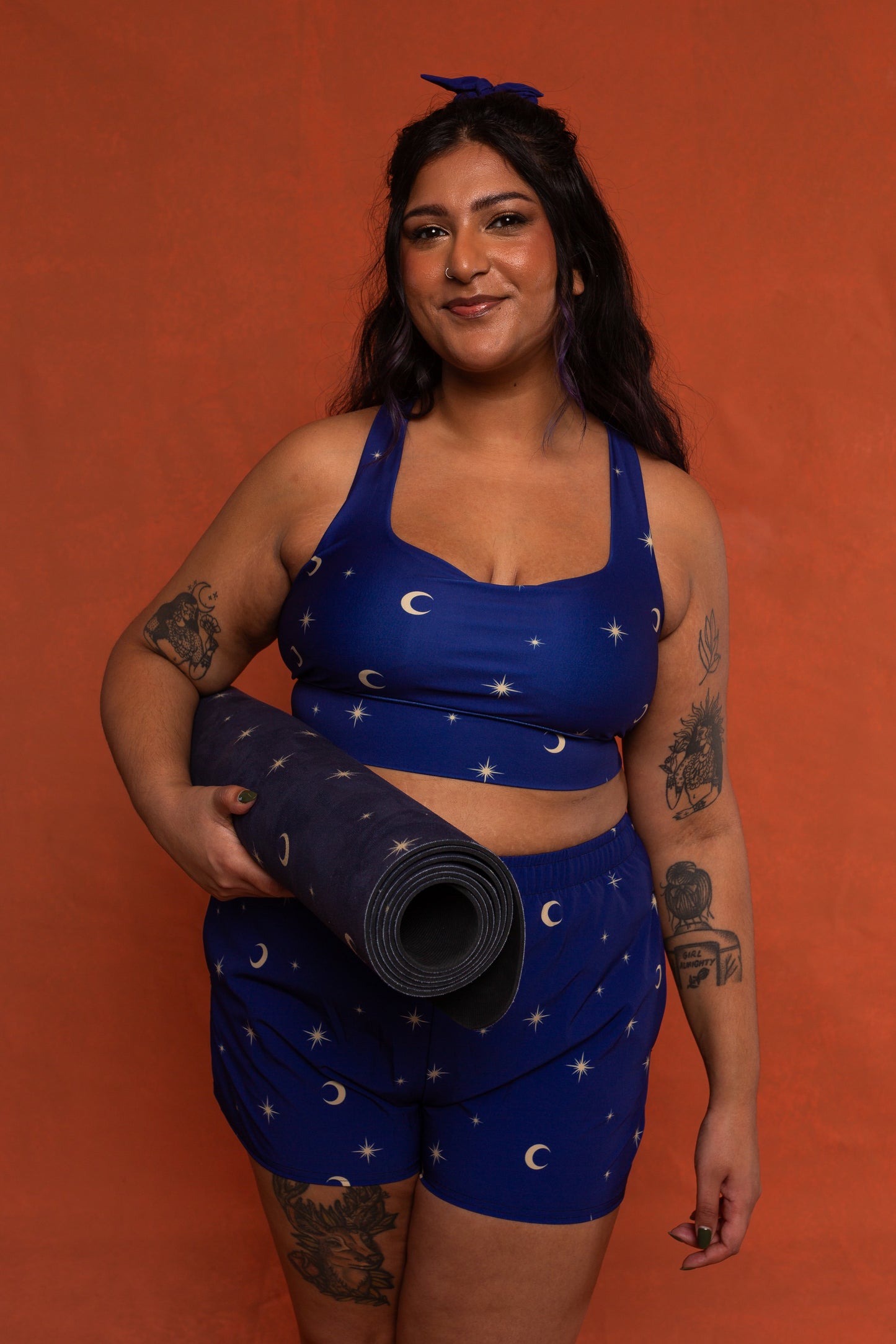 Navy Celestial Print Recycled Shorts