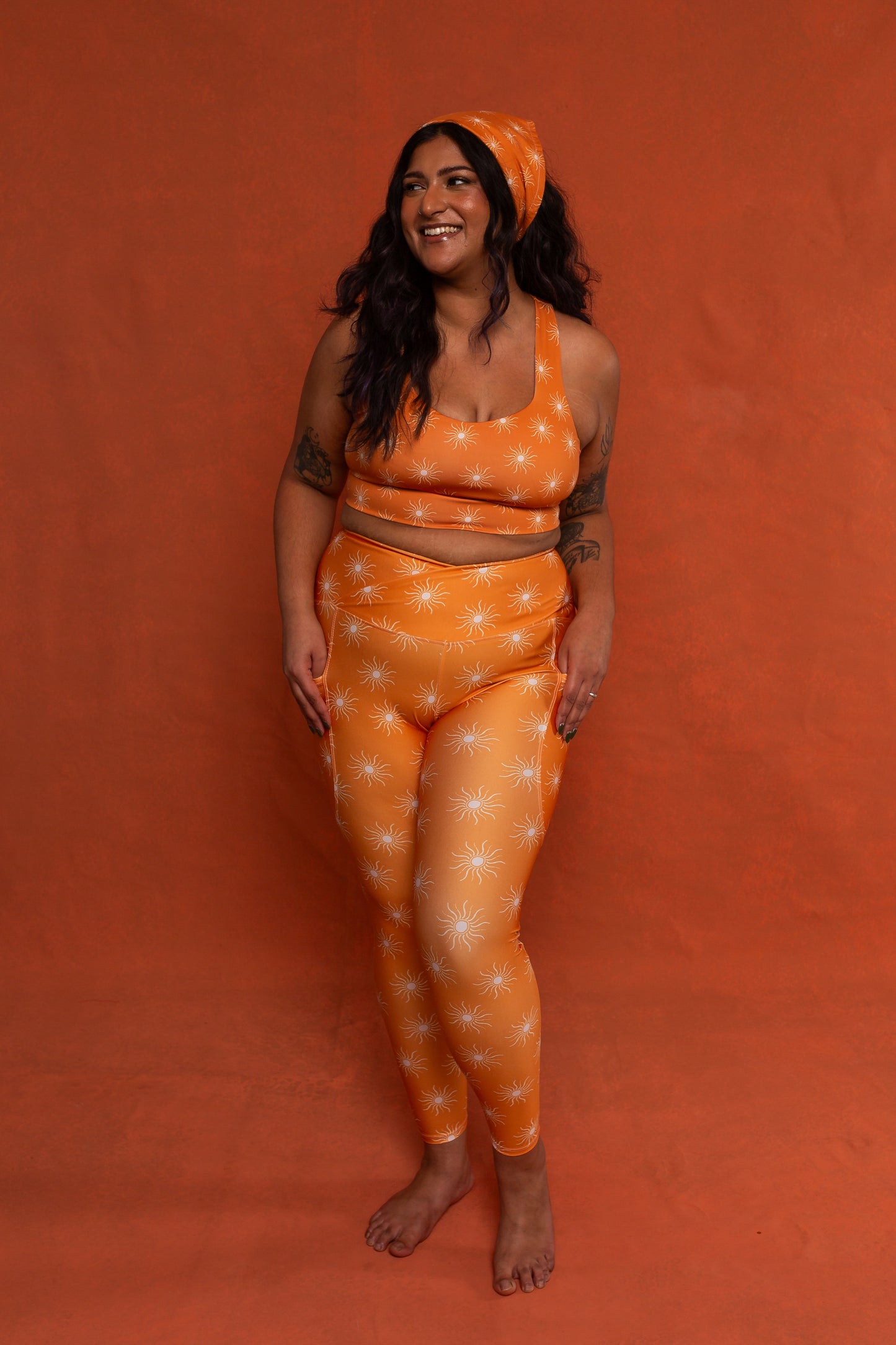 Sun Print Crossover Recycled Leggings