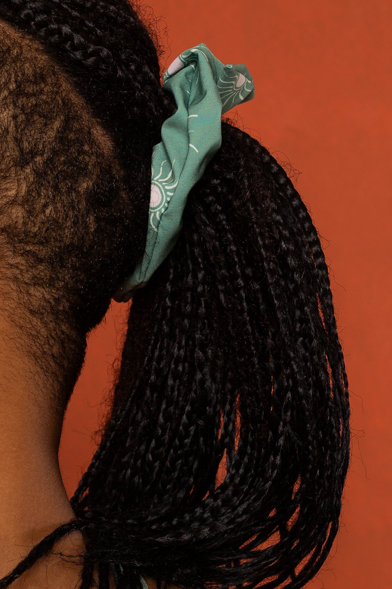 Sage Sun Print Recycled Scrunchie