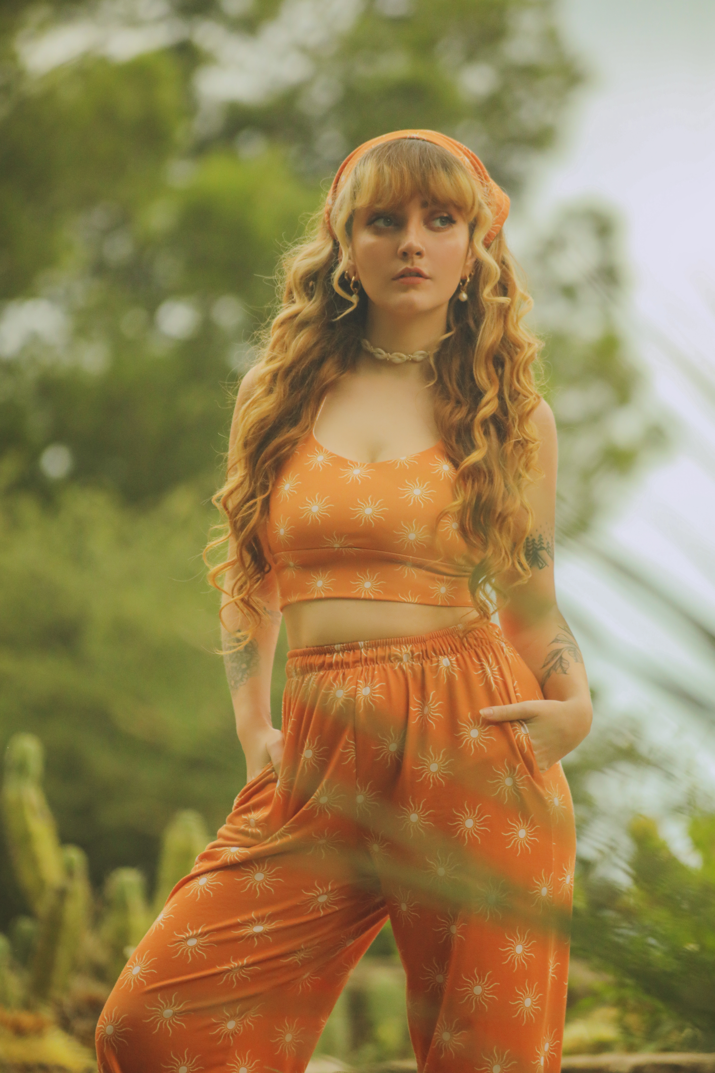 Sun Print Longline Sports Bra