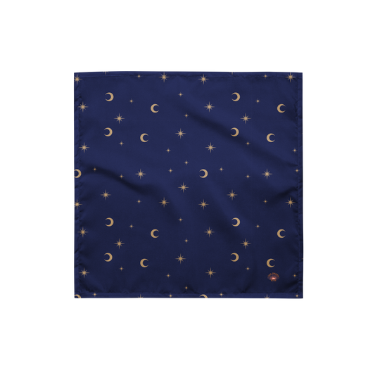 Navy Celestial Print Recycled Bandana