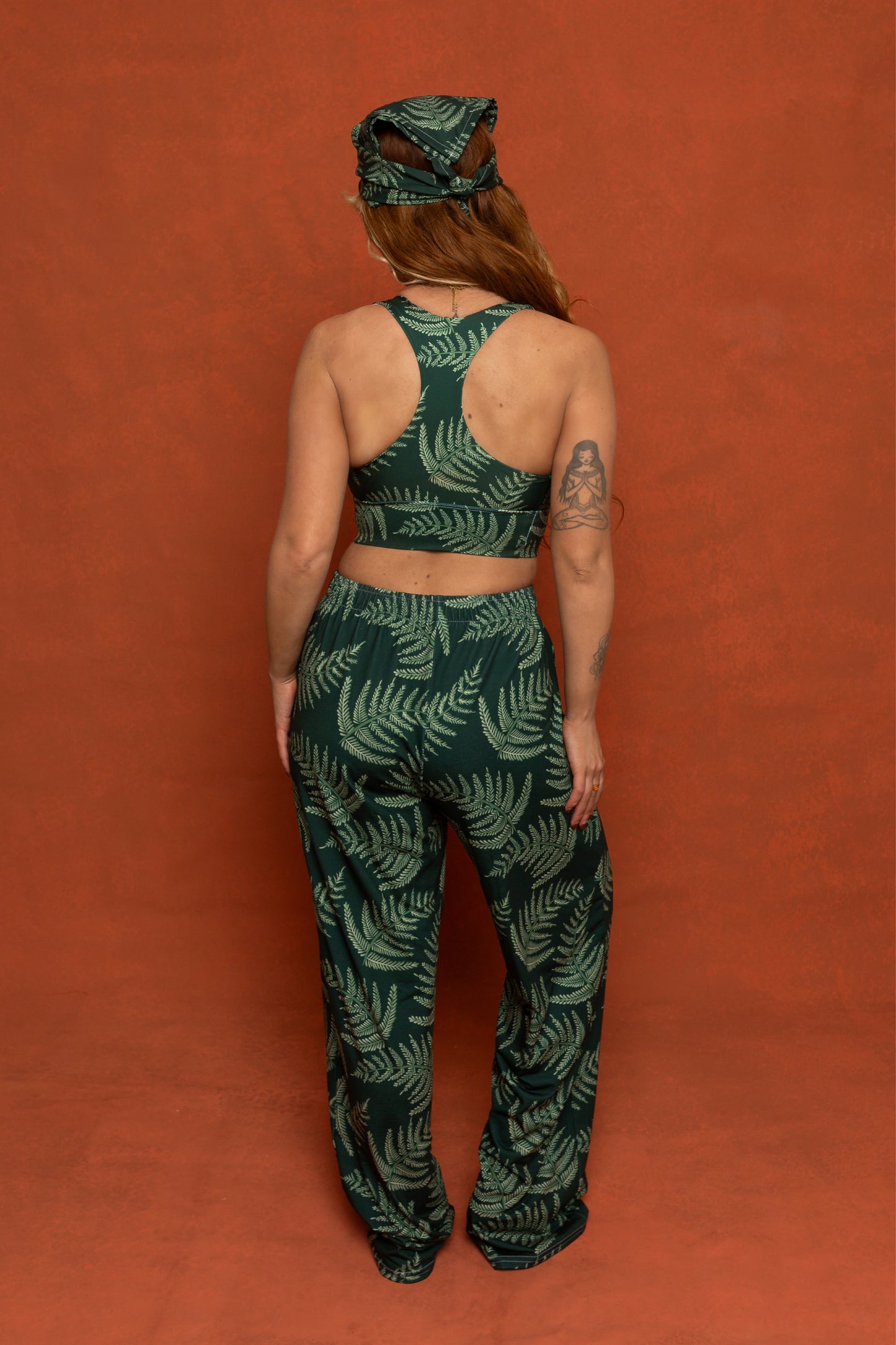 Fern Print Longline Sports Bra