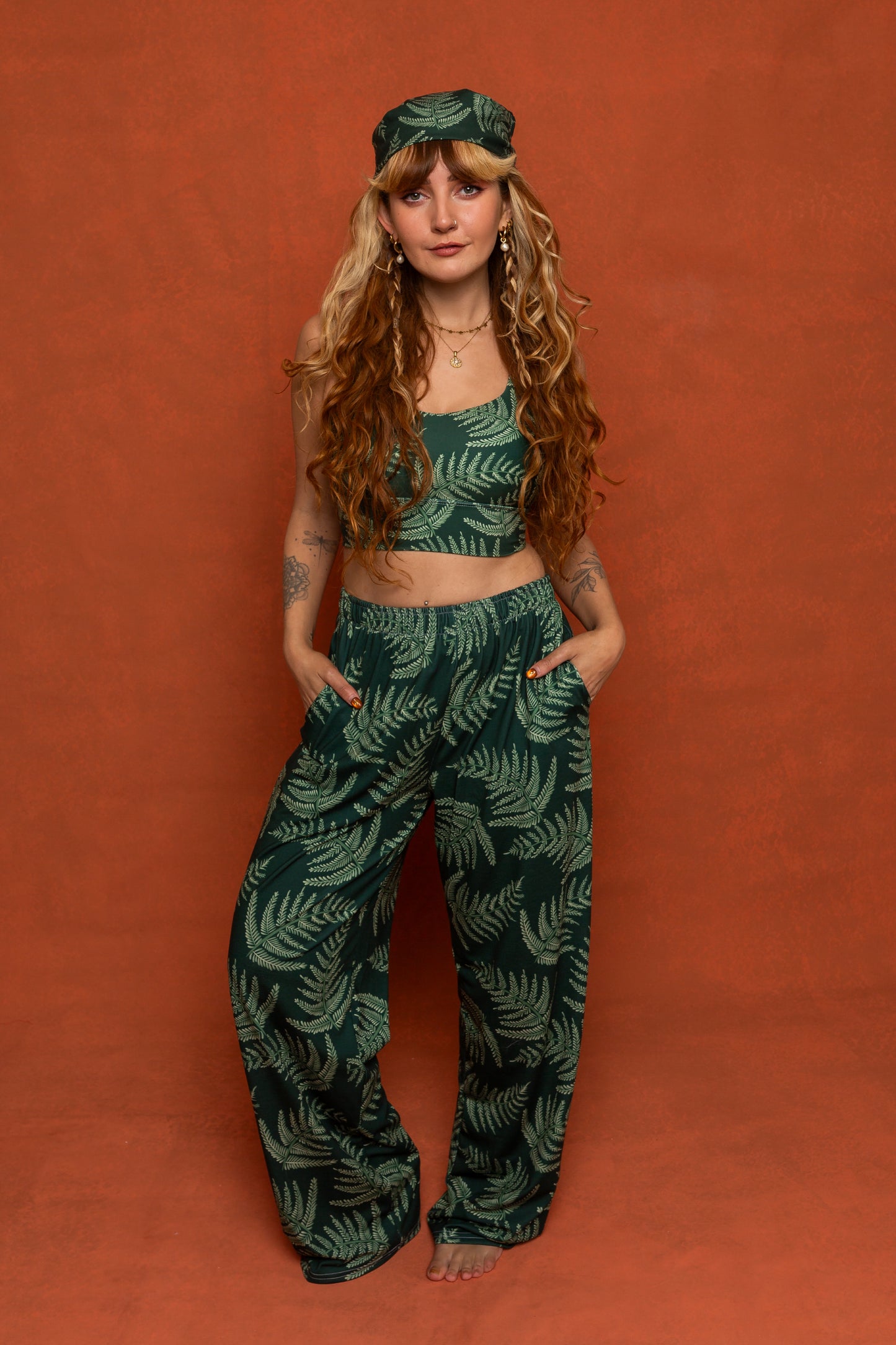 Fern Print Wide Leg Pants Bundle