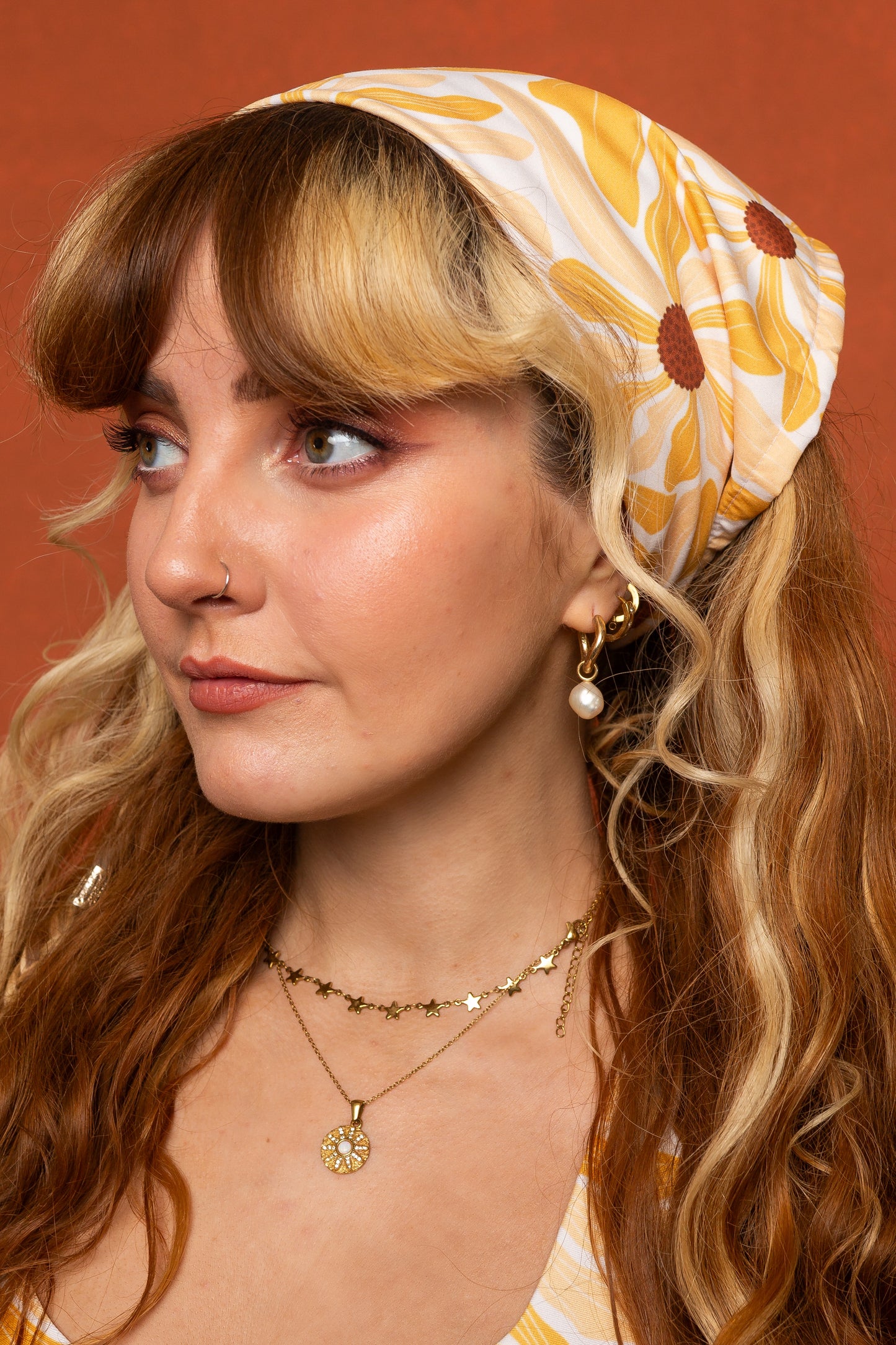 Sunflower Print Recycled Bandana