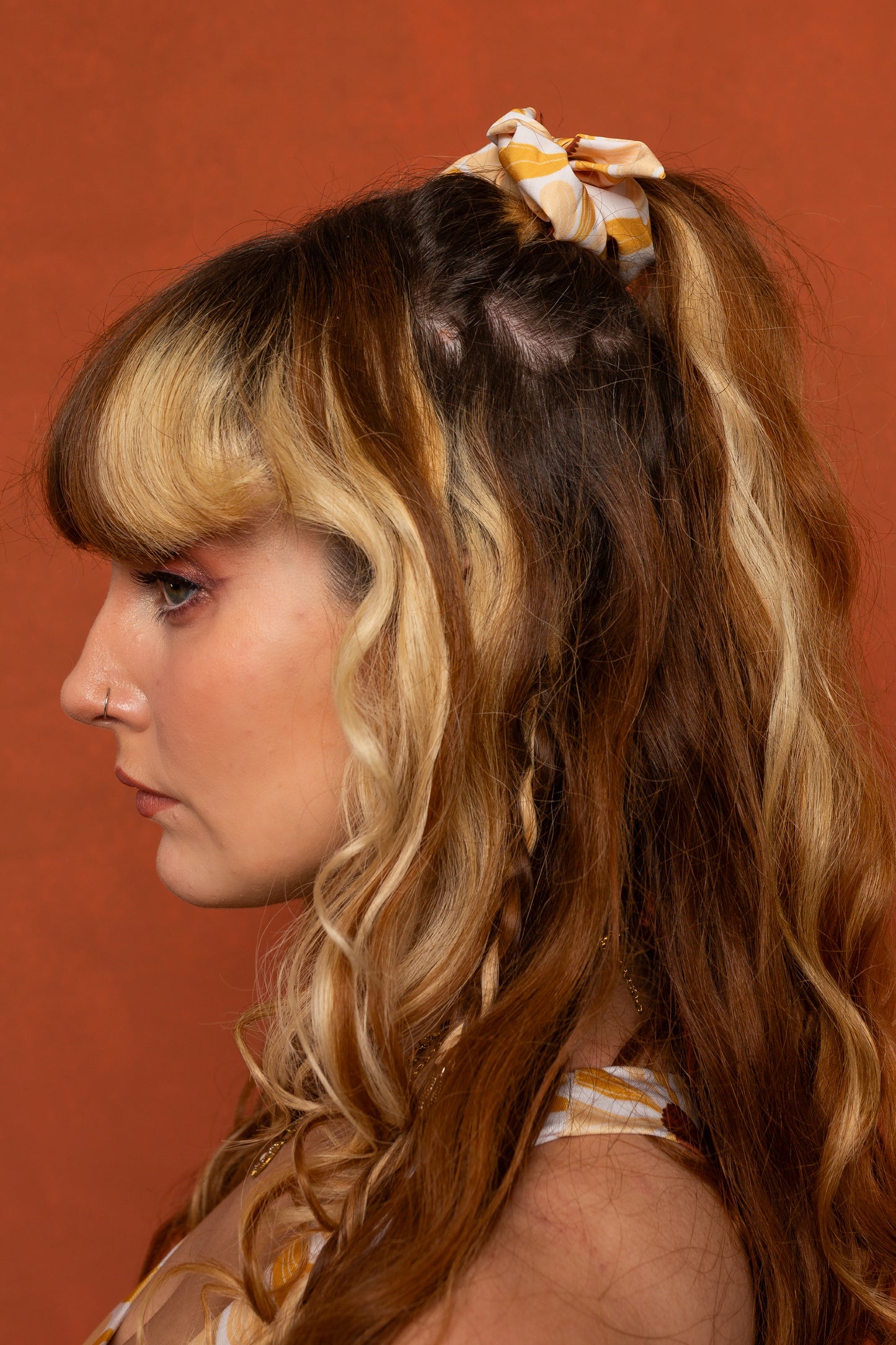 Sunflower Print Recycled Scrunchie