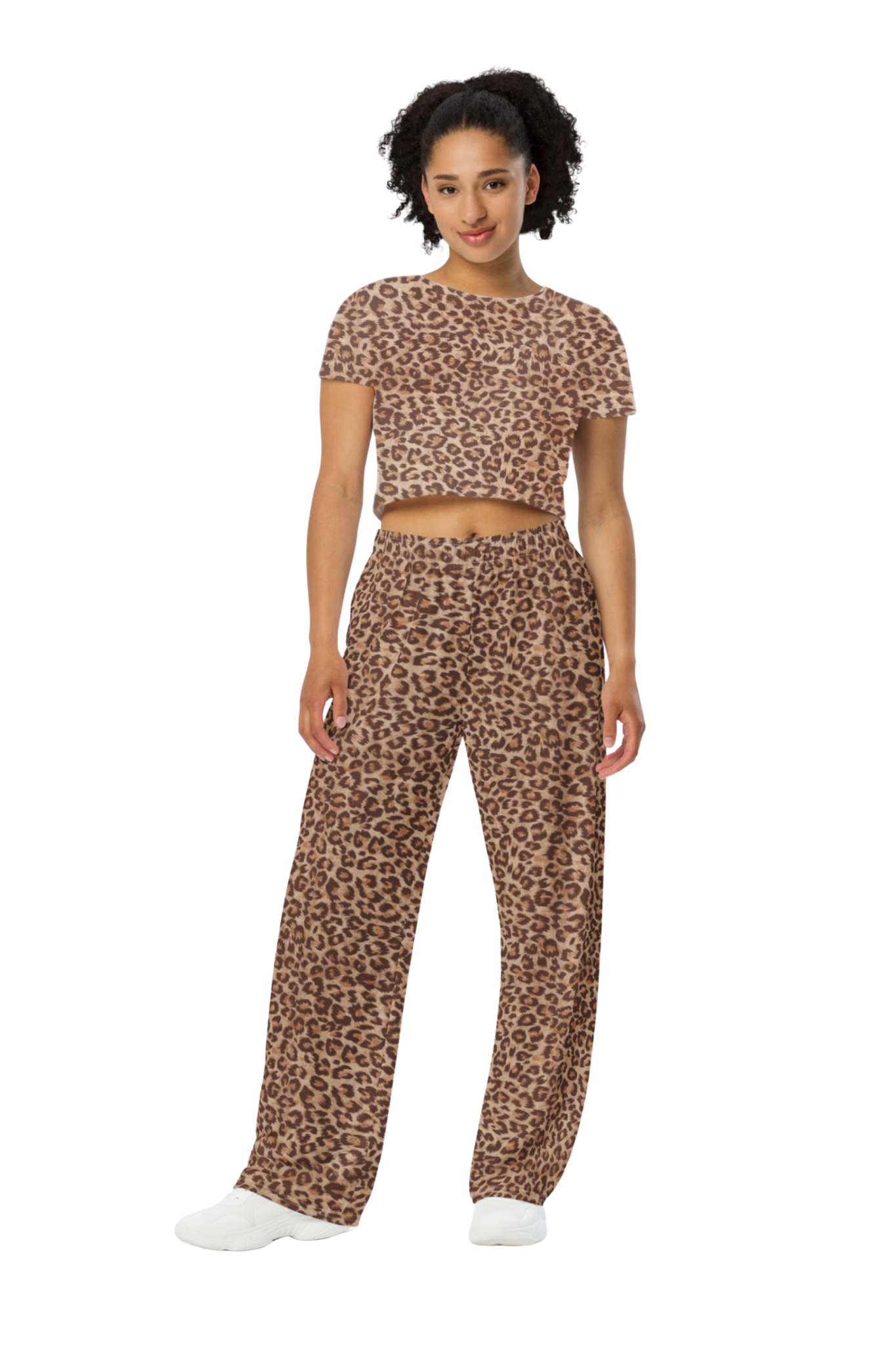 Leopard Print Wide Leg Trousers