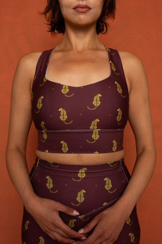 Jungle Cat Print Longline Sports Bra