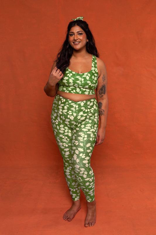 Autumn Leaf Recycled Crossover Leggings