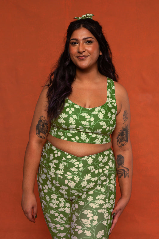 Autumn Leaf Recycled Longline Sports Bra