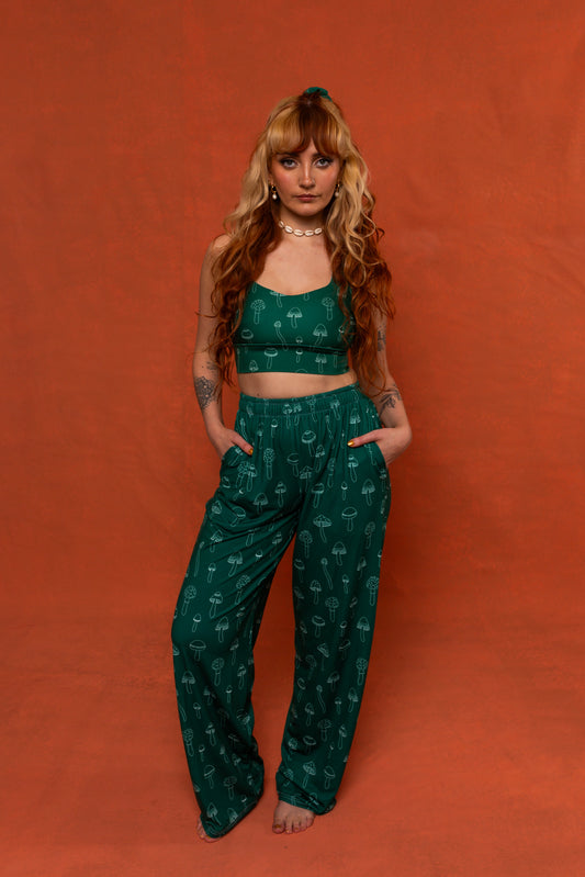 Mushroom Wide Leg Trousers