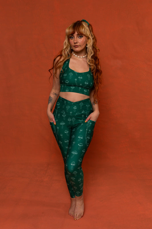 Mushroom Recycled Crossover Leggings