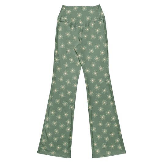 Sun Print (Sage) Recycled Flare Leggings