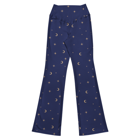 Celestial Print (Navy) Recycled Flare Leggings