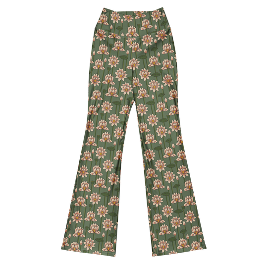 Lotus Print Recycled Flare leggings