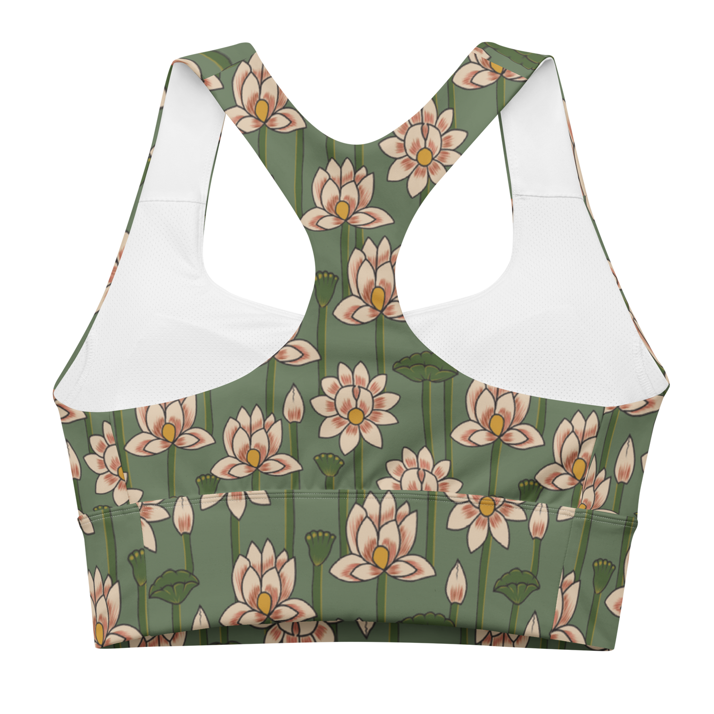 Lotus Print Longline Sports Bra