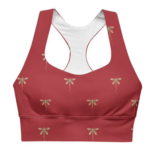 Dragonfly Print Longline Sports Bra