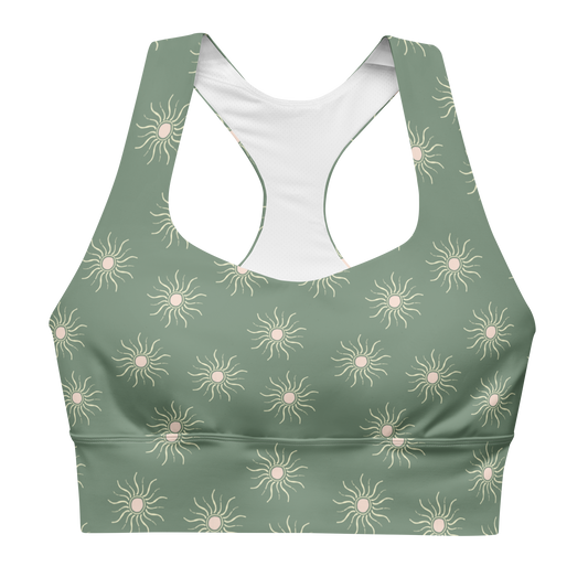 Sun Print (Sage) Longline Sports Bra