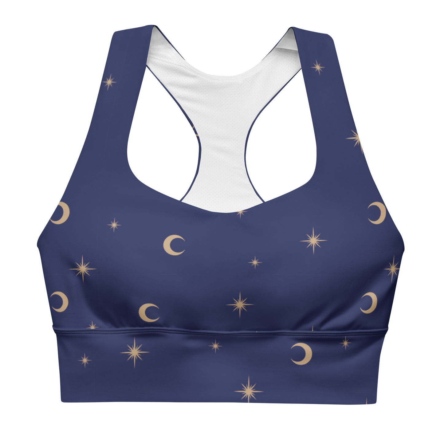 Celestial Print (Navy) Longline Sports Bra