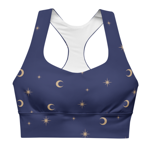 Celestial Print (Navy) Longline Sports Bra