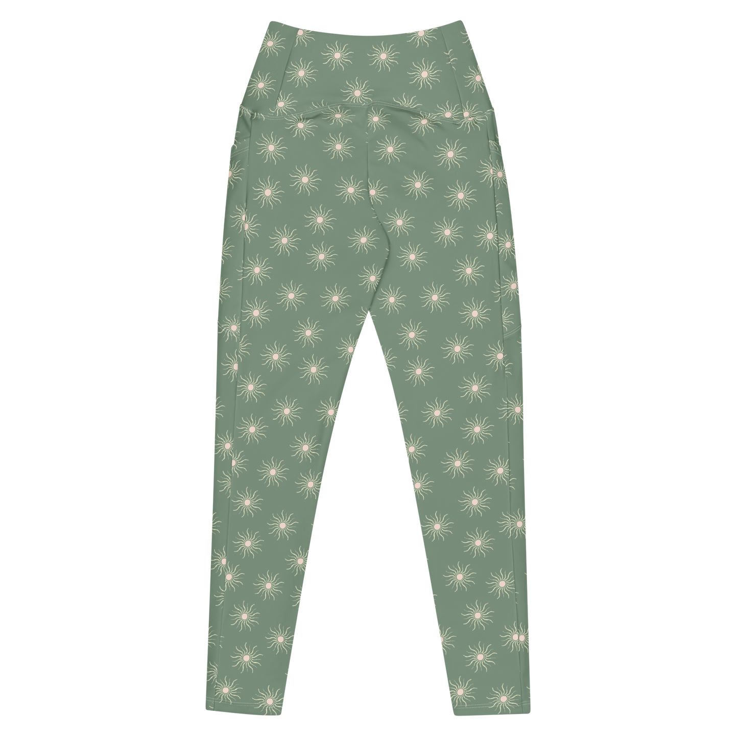 Sun Print (Sage) Crossover Recycled Leggings