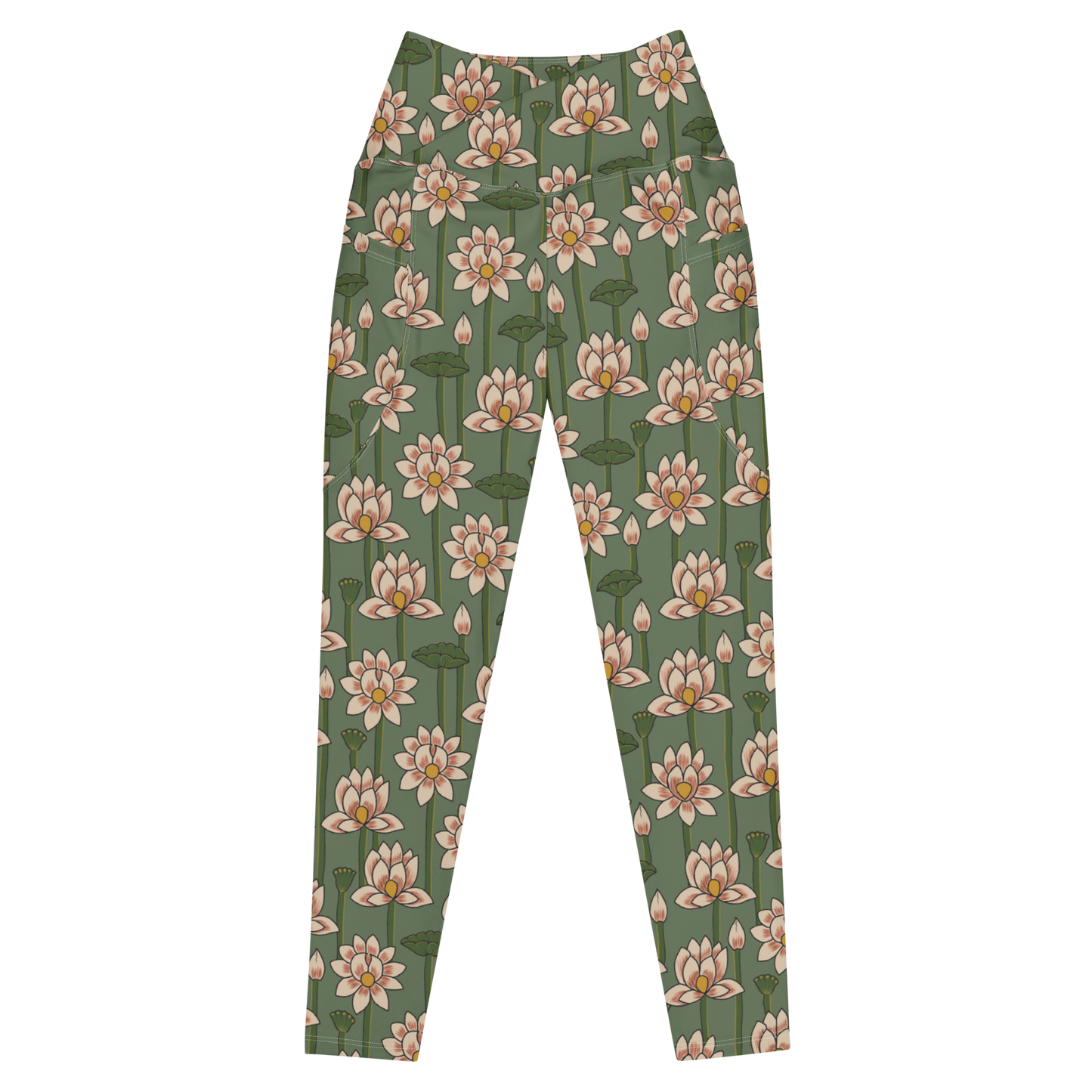 Lotus Print Crossover Recycled Leggings – Sun Bunny Yoga