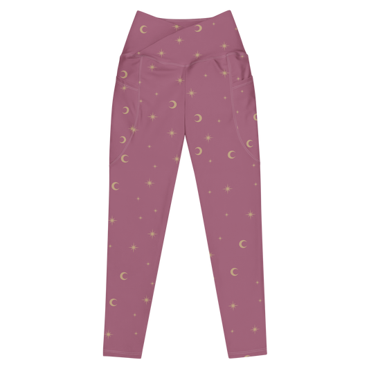 Celestial Print Crossover Recycled Leggings