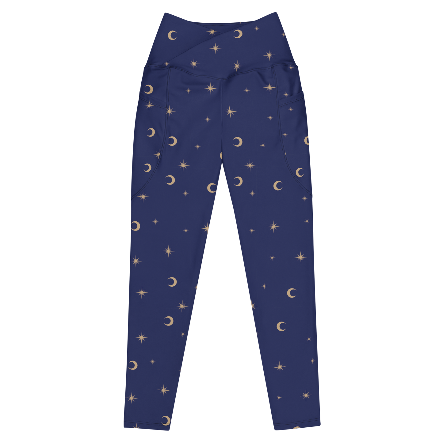 Celestial Print (Navy) Crossover Recycled Leggings