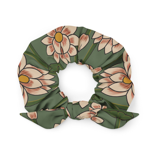 Lotus Print Recycled Scrunchie