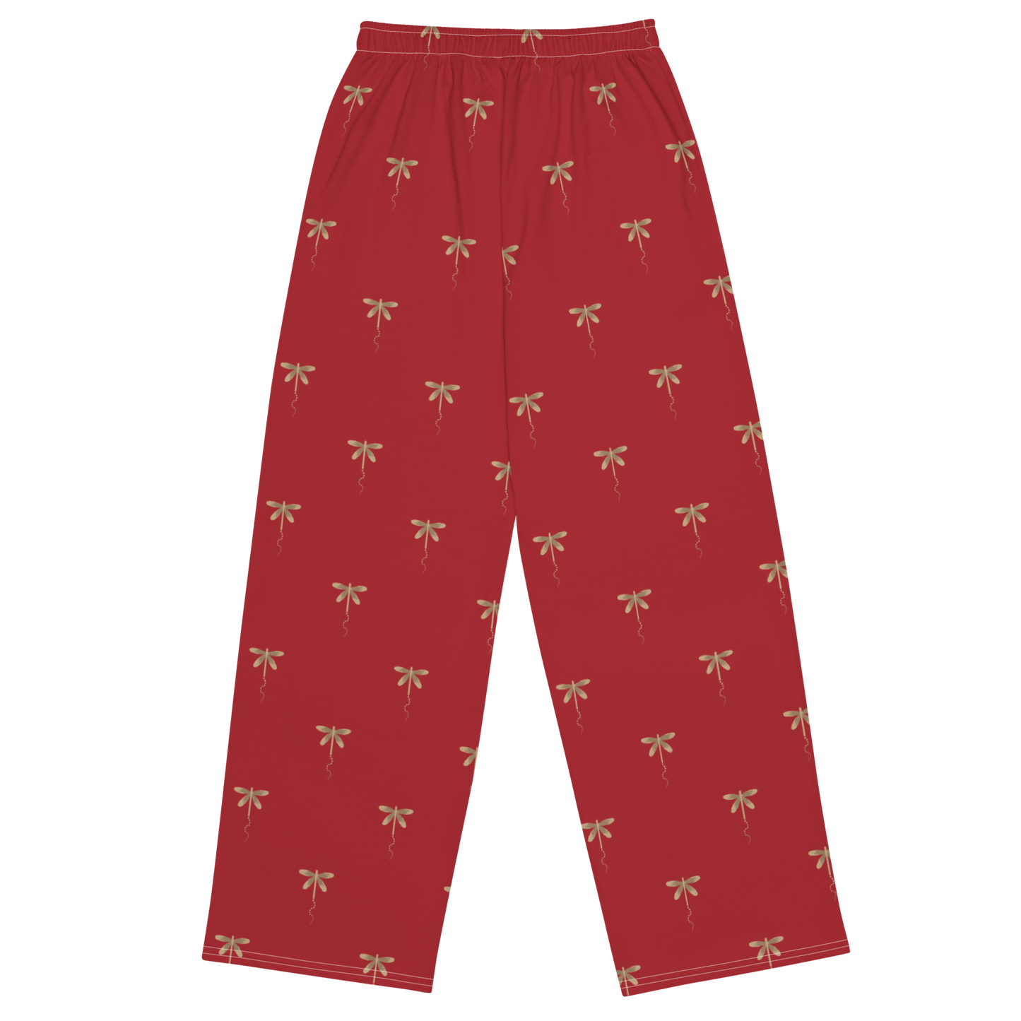 Dragonfly Print Wide Leg Trousers