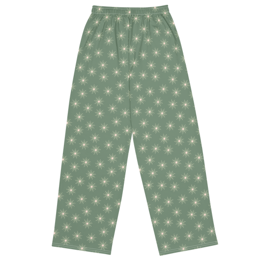 Sun Print (Sage) Wide Leg Trousers