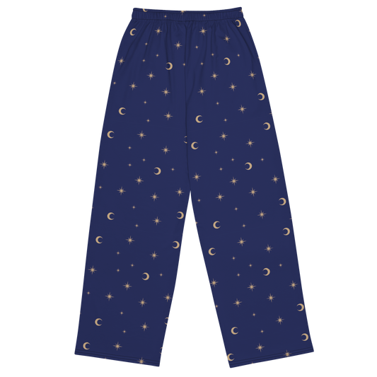 Celestial Print (Navy) Wide Leg Trousers