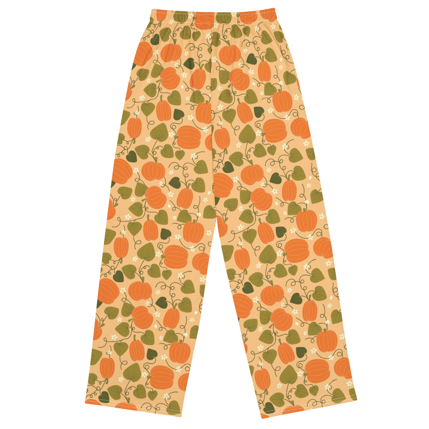 Pumpkin Print Wide Leg Trousers