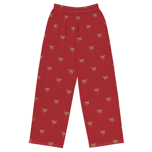 Dragonfly Print Wide Leg Trousers